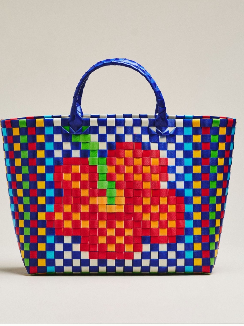 Anthropologie Farm Rio multicolored woven tote bag